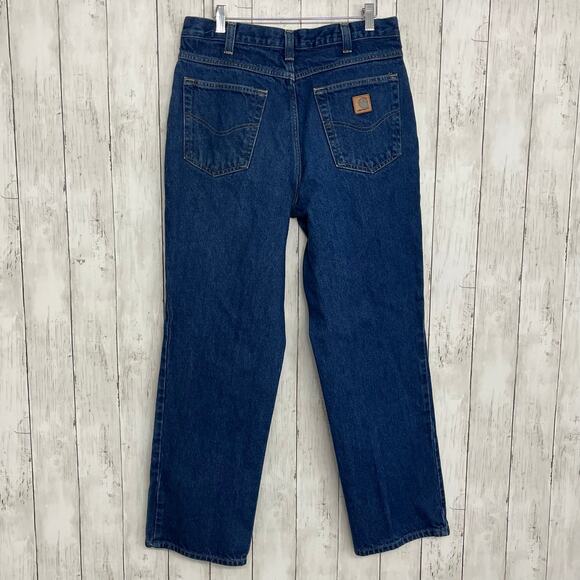 Carhartt Relaxed Fit Straight Leg High Rise Mid Wash Denim Cotton Jeans 32/30 - Picture 2 of 10